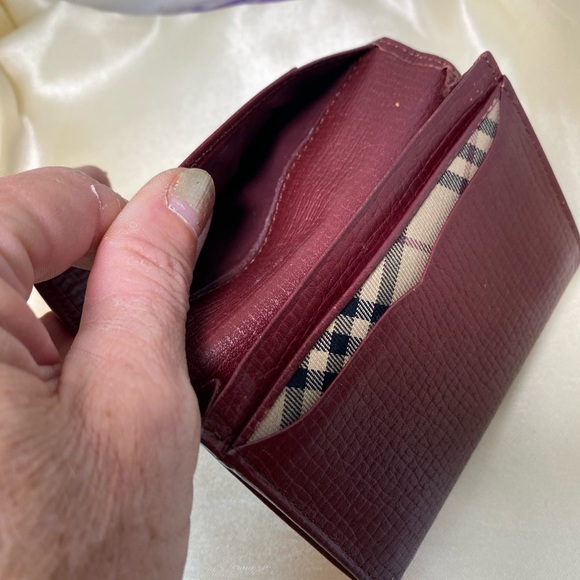 MENS BURBERRY Merlot Croco/LOGO Embossed Card Wallet🔥Like NEW🔥 - Picture 4 of 12